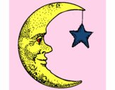 Coloring page Moon and star painted byDivaDee