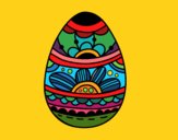 Coloring page Easter egg with floral print painted bymindella