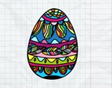 Coloring page Easter egg with vegetable pattern painted byRitta