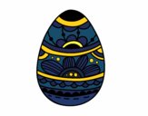 Coloring page Easter egg with floral print painted byCharlotte