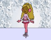 Coloring page Ice skater girl painted byCharlotte