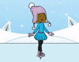 Coloring page  Ice skater with cap painted byCharlotte