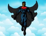 Coloring page A Superhero flying painted byCharlotte