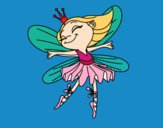 Coloring page Fairy with wings painted bymindella