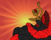 Coloring page Flamenco woman painted byCharlotte
