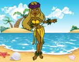 Coloring page Hawaiian dancer painted byCharlotte