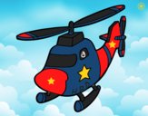 Coloring page Helicopter with a star painted byCharlotte