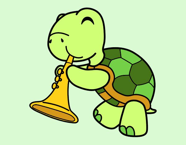 Turtle with trumpet