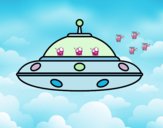 Coloring page UFO alien painted byCharlotte