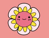 Coloring page Childish flower painted bymindella