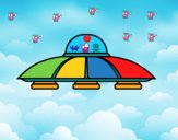 Coloring page UFO aliens painted byCharlotte