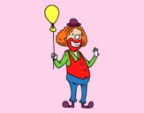 Coloring page  Clown and balloon painted bymindella