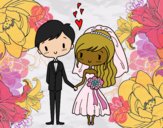 Coloring page Couple very in love painted byCharlotte