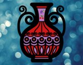 Coloring page Decorated vase painted byCharlotte