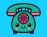 Coloring page Retro phone painted bymindella