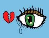 Coloring page Sad eye painted byCharlotte