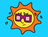 Coloring page Sun with sweat painted bymindella