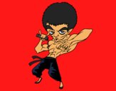 Coloring page Bruce Lee painted byCharlotte