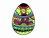 Coloring page Easter egg with floral print painted byCaryAnn