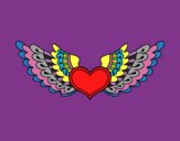 Coloring page Heart with wings painted byKArenLee