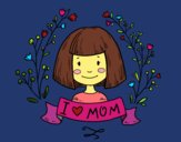Coloring page I love mom painted byKArenLee