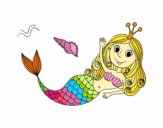 Coloring page Mermaid greeting painted byCaryAnn