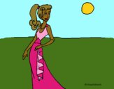 Coloring page Roman woman II painted byCharlotte