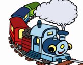 Coloring page Smiling train painted byCaryAnn