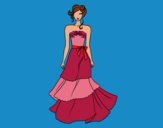 Coloring page Strapless wedding dress painted byKArenLee