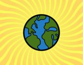 Coloring page The planet Earth painted byCharlotte