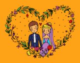 Coloring page Wedding heart painted byKArenLee