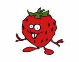 Coloring page Boy garden strawberry painted byJennifer 