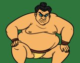 Coloring page Furious sumo wrestler painted byKArenLee
