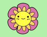 Coloring page Childish flower painted byKArenLee