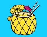 Coloring page Cocktail pineapple painted byKArenLee