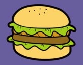 Coloring page Hamburger with lettuce painted byKArenLee