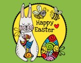 Coloring page Happy Easter Card painted byKArenLee