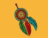 Coloring page Indian dreamcatcher painted bymindella