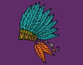 Coloring page Indian feather crown painted byCharlotte