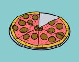 Coloring page Italian pizza painted byKArenLee