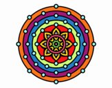 Coloring page Mandala solar system painted byponee59