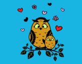 Coloring page Mother owl painted byKArenLee