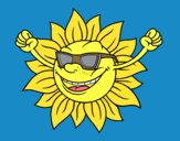 Coloring page The sun with sunglasses painted byKArenLee