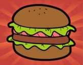 Coloring page Hamburger with lettuce painted byvaishu