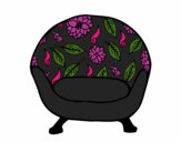 Coloring page Vintage armchair painted byCharlotte