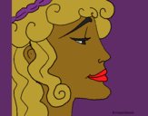 Coloring page Woman's head painted byCharlotte