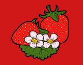 Coloring page Big strawberries painted byCharlotte
