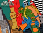 Coloring page Michelangelo  Nija Turtles painted bymindella
