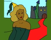 Coloring page Princess and castle painted byCharlotte