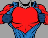 Coloring page Superhero chest painted bymindella